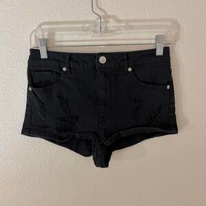 Black H&M divided high waist denim shorts